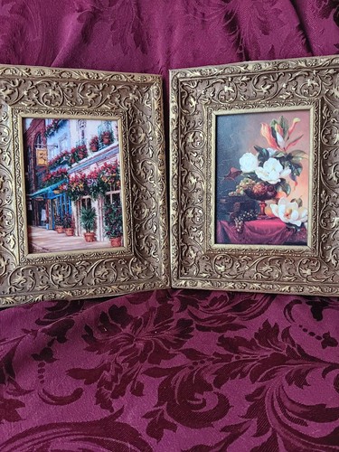 Small ornate framed pictures - ornate,
