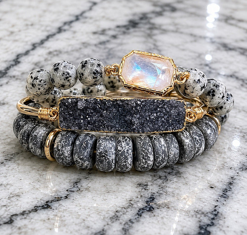 Gray jasper quartz stone - gray,