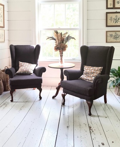 Pair grey linen vintage - grey,