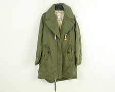 REPLAY Womens S Jacket Over Coat Green Warm Cotton Blend Toggle Winter Fishtail