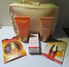 CLARINS Skincare 5 Minis Double Serum, Extra Firming Gift Set + Makeup Bag NEW