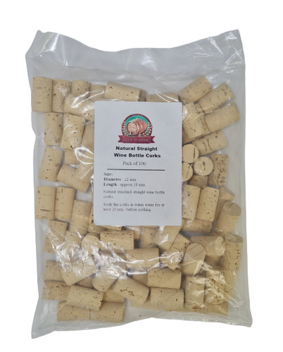 Straight natural cork 22x38mm - straight,
