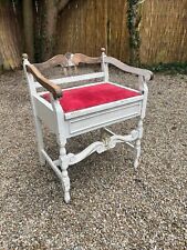 Antique Ornate Carved Oak Lift Top Bedroom Piano Stool chair