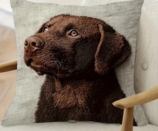 Super Soft Chocolate Labrador Retriever DogCushion Cover 45cm x 45cm