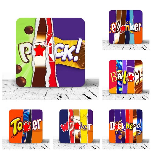 Funny rude drinks mats - rude,