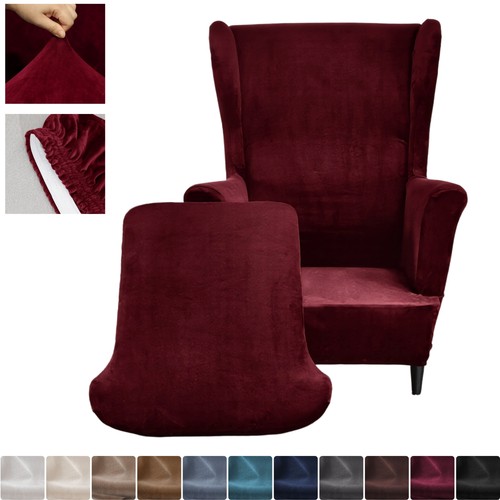 Plush velvet wingback chair - velvet,