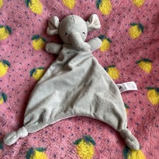 Sainsburys TU elephant baby soother comforter soft toy grey blankie snuggle 