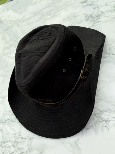 Cowboy hat black cotton - cowboy, waxed
