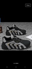 Men's Comfy Platform Rotary Buckle Sneakers Trendy Striped Low Top Jogging Shoes