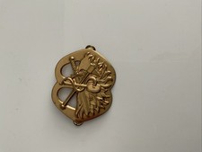Military Insignia Badge, Brass 22 Karat Gold Plated