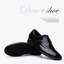 Men Ballroom Dance Shoes Latin Waltz Tango Lether Shoes Low Heel Soft Bottom