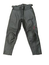 REV'IT! ENGINEERED SKIN BLACK LEATHER & TEXTILE MOTORBIKE TROUSERS 20 W30 L25"
