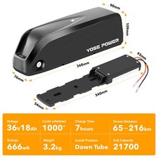36V18Ah Downtube Battery