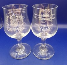 Charles and Diana Royal wedding pair of wine glasses.