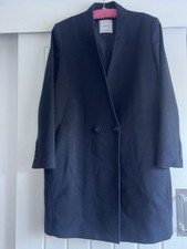 Navy Mango Smart Winter Coat Wool Blend Size M