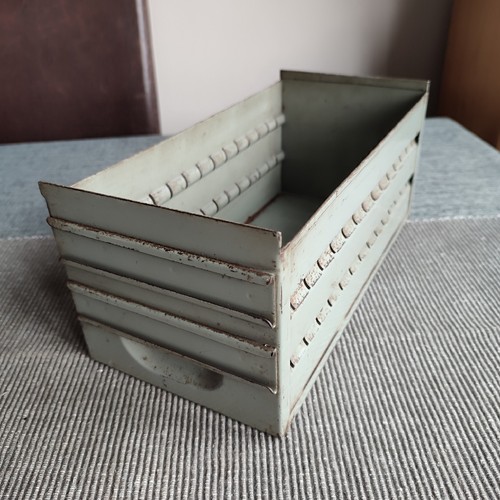 Vintage metal storage - vintage, bin