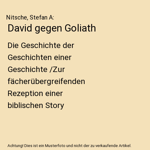 David gegen goliath - david, goliath: