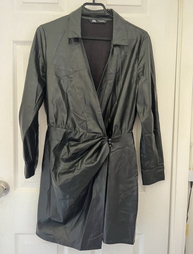 Zara black faux leather - leather, mini