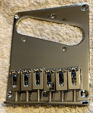 . Chrome Telecaster Bridge . 6-Saddle . unused