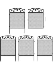 5x Metal Garden Fence Panels