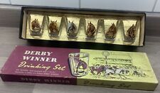 Vintage Derby Winner Shot Drinking Set x 6. Retro Horse Glasses. 1930’s - 50’s.