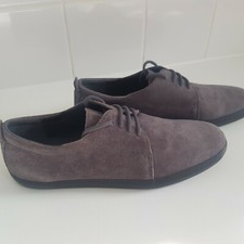 Camper mens soft suede casual shoes light grey lace up rubber sole UK8