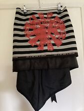 Lulu & Red Bustle Mini skirt Asymetric hem Bohemian Vintage Made In England (k)