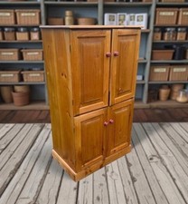 Pine Computer Cupboard With Pull Out Desk 