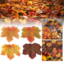 100 Artificial Maple Leaves - Autumn Decorations for Craft & Wedding Decor