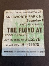 Pink Floyd Ticket Knebworth
