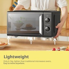 COMFEE' 700W 19L Mini Microwave Oven Compact & Mirror Design Quick Defrost