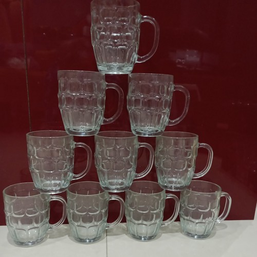Dimpled beer pint glasses - 10,