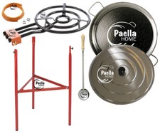70cm Original Paella Pan Set + 60cm Gas Burner + Lid + Stainless Steel Spoon