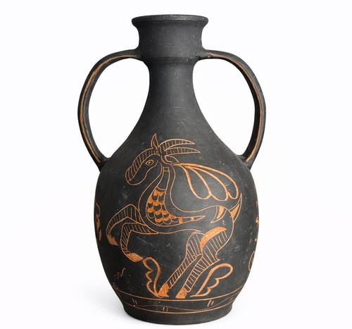Signed studio pottery amphora - pottery,