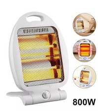 STATUS® Quartz Electric halogen Heater 800W  2 Heat Settings Safety Tip Switch