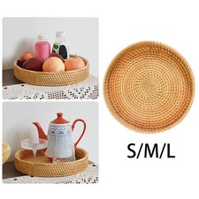 Round Rattan Serving Tray