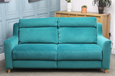 JOHN LEWIS ELEVATE, STATIC LARGE 2 SEATER SOFA IN AQUA CLEAN HARRIET TEAL FABRIC