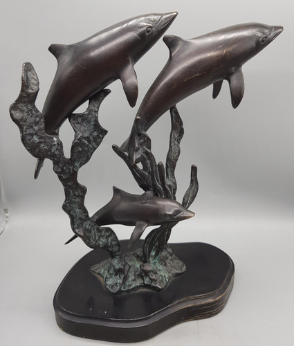 Vintage dolphin sculpture in - 3,
