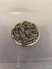 Vintage Selangor Pewter Dish Trinket Asian Flower Decorative Lidded Storage Box