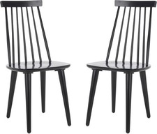 SAFAVIEH Set of 2 Wooden Dining Chairs, in Black