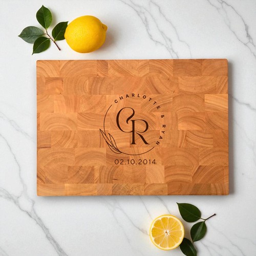 Large personalised end grain - end,