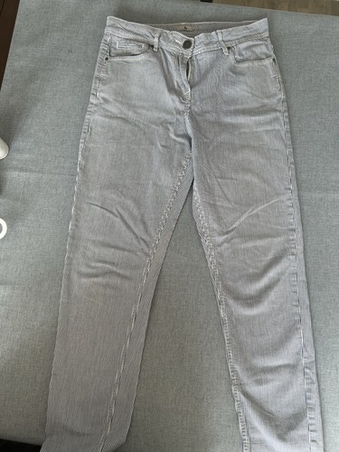 Blue white striped trousers - striped,