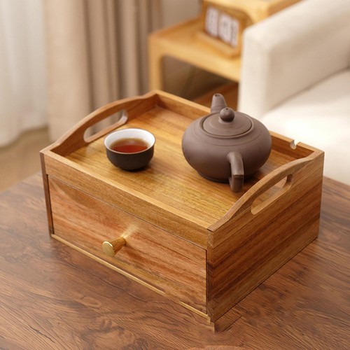 Wooden tea bag organizer - wooden,
