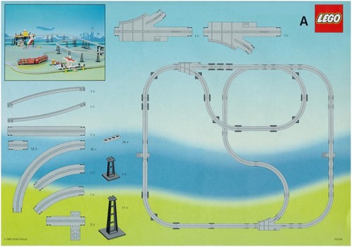 Lego train tracks railway - 9v,