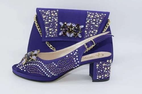 Purple italian matching shoes - purple,