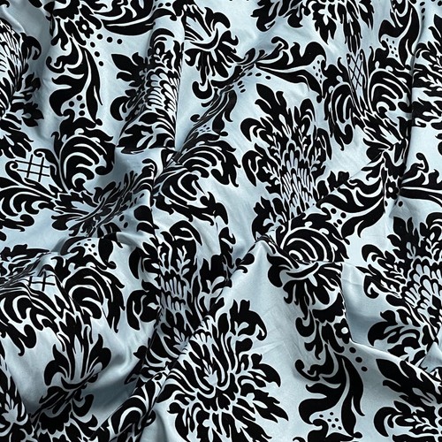 10m black flock - damask, curtain