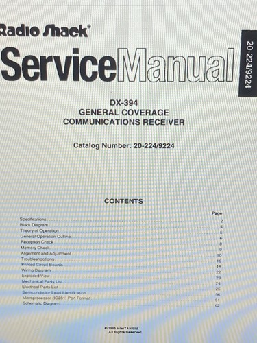 Realistic 394 service - realistic, dx-394