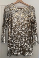 Monsoon gold & silver sequin Mini Dress Or Tunic Top. size 8. stunning