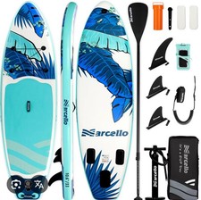 Marcello Inflatable Stand UP Paddle Board, 10’6 x 33” x 6” Paddle Board