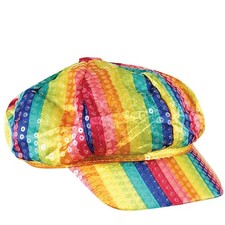 70s Rainbow Cap Sequin Hat